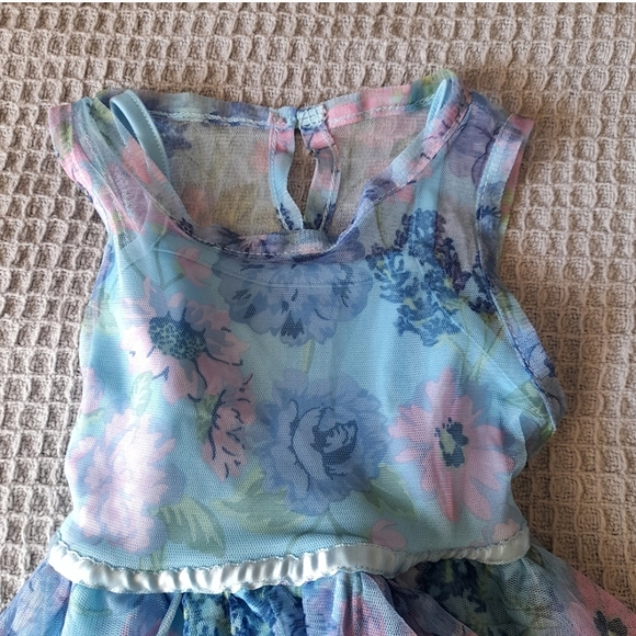 Nanette Lepore Blue Dress with Floral Accents. 3T - Picture 2 of 10